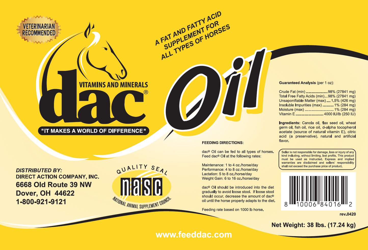 dac Oil 1 gallon (7.5#)